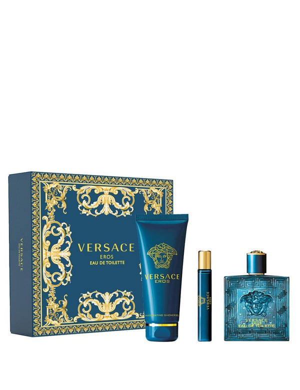 Estuche Versace Eros Pour Homme Edt 100Ml+10Ml+Sg 150Ml Hombre