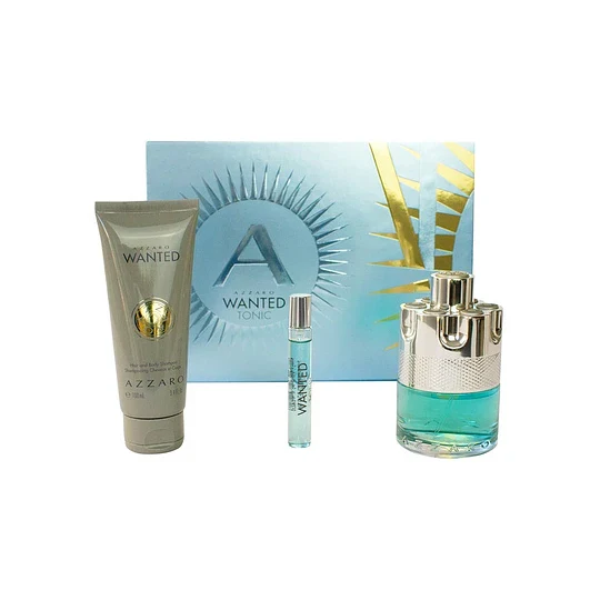 Estuche Azzaro Wanted Tonic Edt 100ml Hombre + Body Shampoo 100ml + 7.5ml perfume (3pcs)